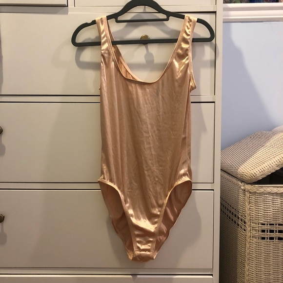 Natori Tops - VINTAGE! Gold Nylon Tank Bodysuit